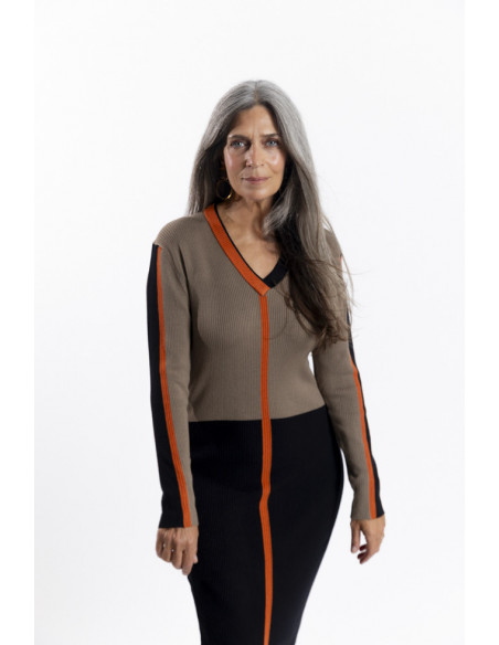 Vestido Midi Punto Canalé BMB & Co.