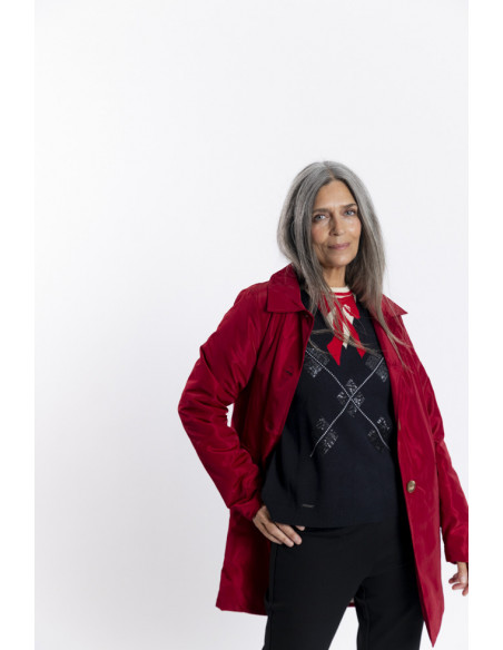 Trench Clásica Granate Acolchada Waterproof BMB & Co.