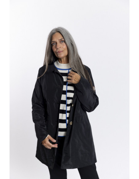 Trench Clásica Negra Acolchada Waterproof BMB & Co.