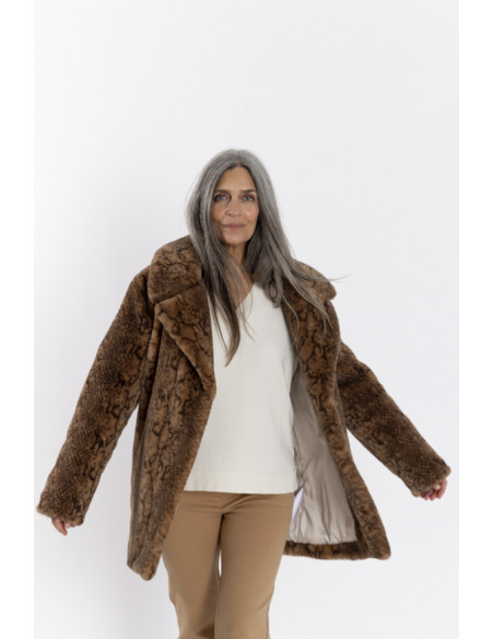 Abrigo Pelo Sintético Animal Print BMB & Co.