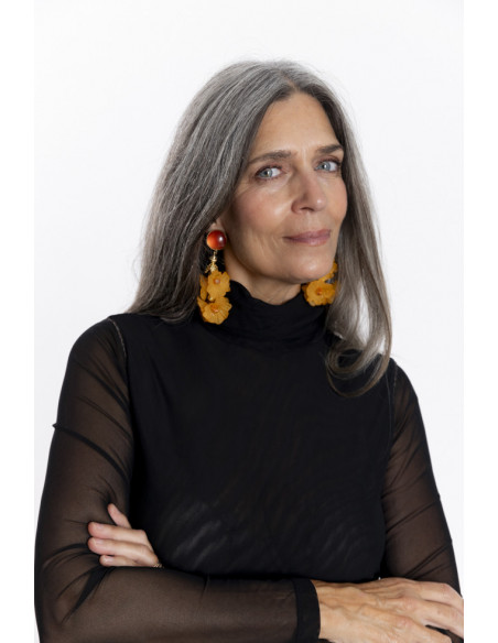 Top Tul Negro Entallado Cuello Alto BMB & Co.