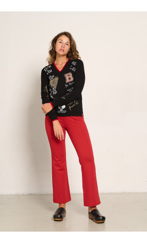 PANTALON ACAMPANADO ROJO
