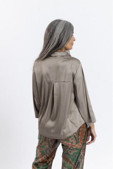 Blusa Satinada Champan Mangas Amplias BMB & Co.