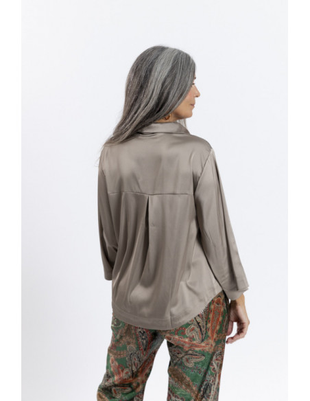 Blusa Satinada Champan Mangas Amplias BMB & Co.