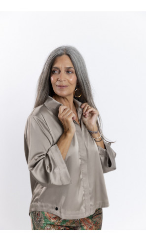 Blusa Satinada Champan Mangas Amplias BMB & Co.