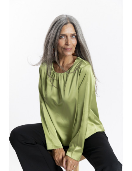 Blusa Satinada Lima Espalda Cruzada BMB & Co.