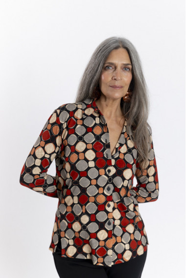 Camisa Con Print y Caida BMB & Co.