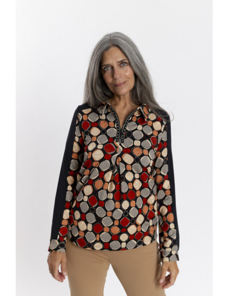 Camiseta Estampada Escote Con Cremallera BMB & Co.