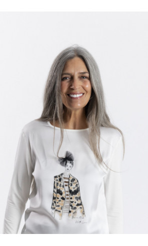 Camiseta con Estampado y Aplicaciones BMB & Co.