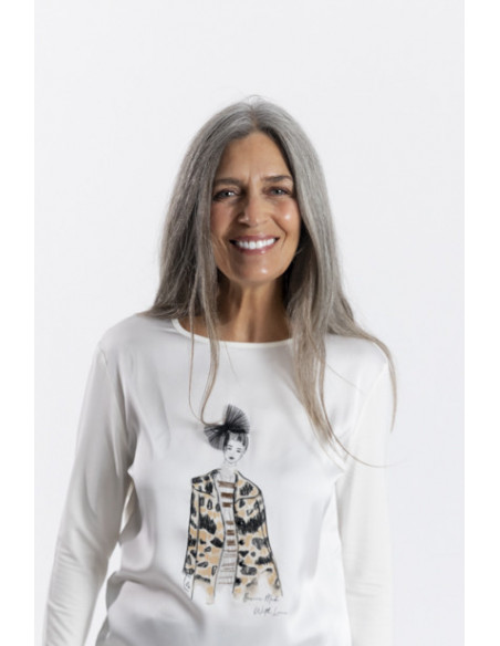 Camiseta con Estampado y Aplicaciones BMB & Co.