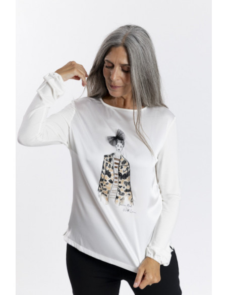 Camiseta con Estampado y Aplicaciones BMB & Co.