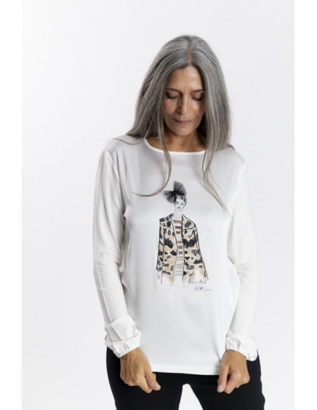 Camiseta con Estampado y Aplicaciones BMB & Co.