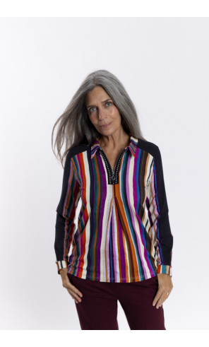 Camiseta Rayas Maltinto y Cremallera en Escote BMB & Co.