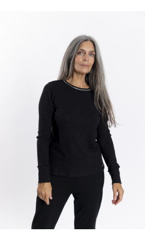 Camiseta Negra Canalé con Lurex BMB & Co.