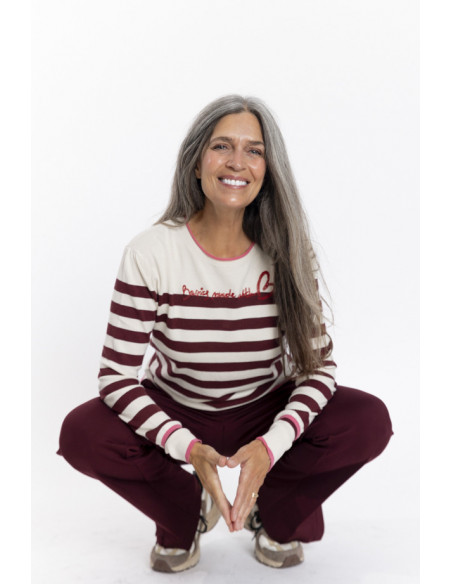 Jersey Rayas Marineras Granate BMB & Co.