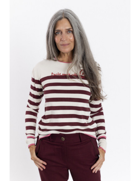 Jersey Rayas Marineras Granate BMB & Co.