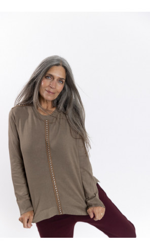 Jersey Punto Fino Camel Escote Redondo BMB & Co.