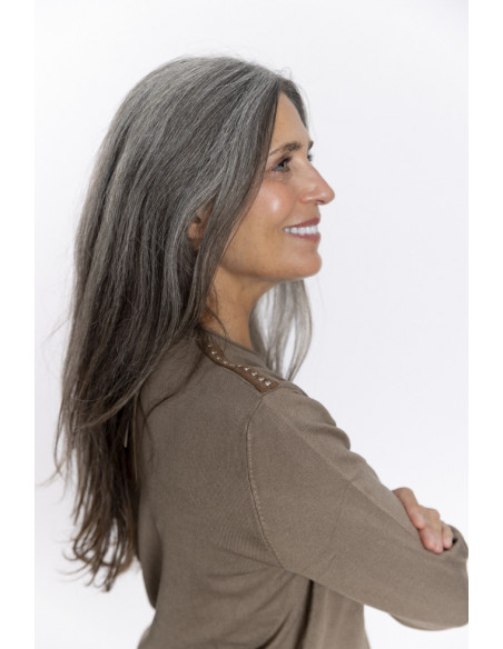 Jersey Punto Fino Camel Escote Redondo BMB & Co.