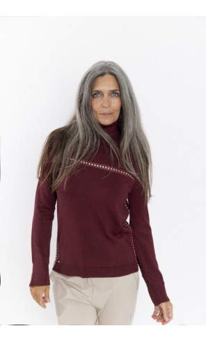 Jersey Punto Fino Granate Cuello Alto BMB & Co.