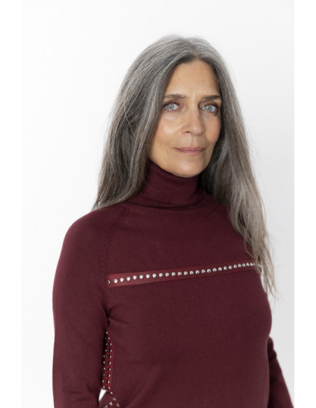 Jersey Punto Fino Granate Cuello Alto BMB & Co.