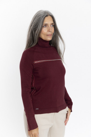Jersey Punto Fino Granate Cuello Alto BMB & Co.