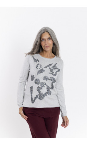 Jersey Gris Con Lentejuelas BMB & Co.