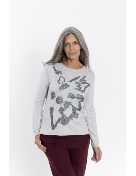 Jersey Gris Con Lentejuelas BMB & Co.