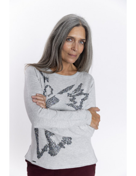 Jersey Gris Con Lentejuelas BMB & Co.