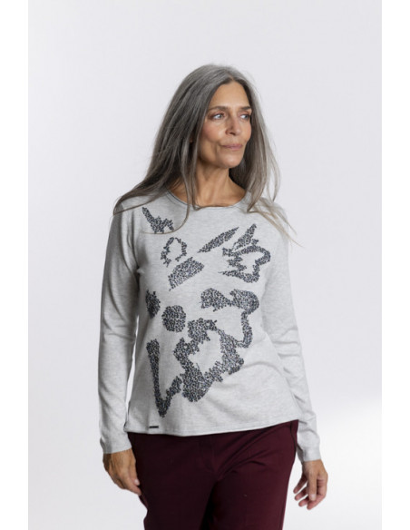 Jersey Gris Con Lentejuelas BMB & Co.