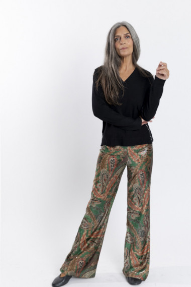 PANTALON RECTO CON LENTEJUELAS