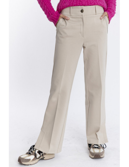 Pantalon Recto Con Aberturas Piedra BMB & Co.