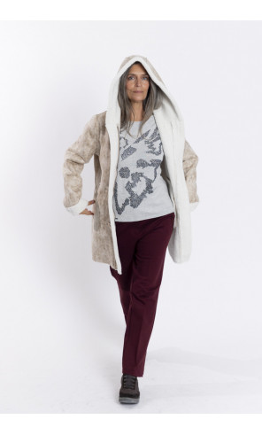 Pantalon Recto Granate Efecto Segunda Piel