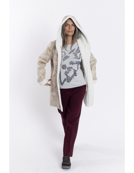 Pantalon Recto Granate Efecto Segunda Piel