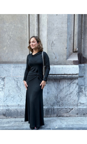 Vestido Largo Negro Nudos BMB & Co.