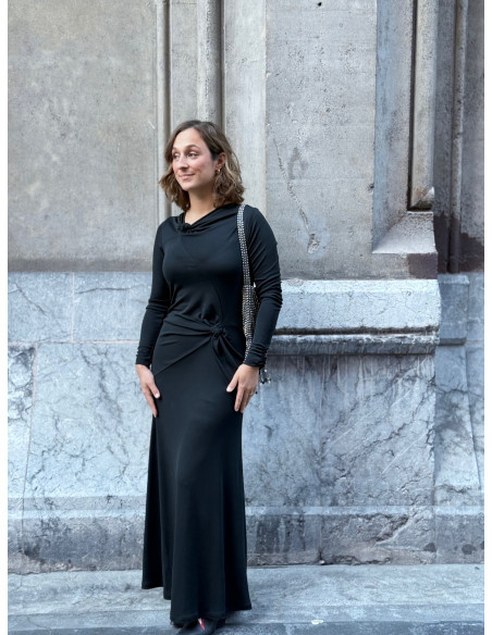 Vestido Largo Negro Nudos BMB & Co.