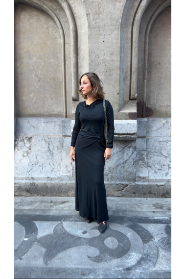 Vestido Largo Negro Nudos BMB & Co.