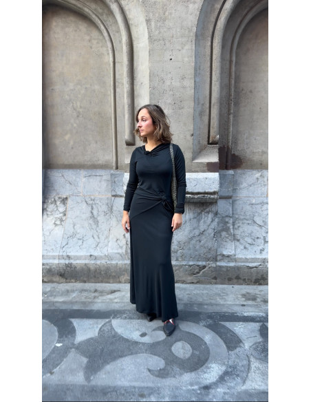 Vestido Largo Negro Nudos BMB & Co.