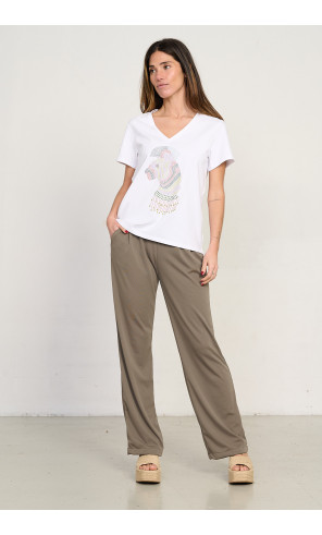 Pantalon Extra Confort Kaki Con Pinzas BMB & Co.