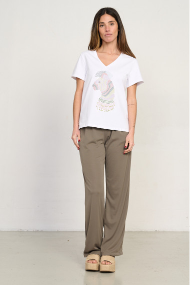 Pantalon Extra Confort Kaki Con Pinzas BMB & Co.