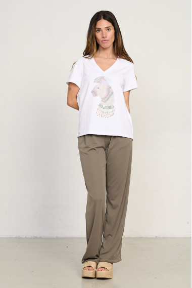 Pantalon Extra Confort Kaki Con Pinzas BMB & Co.