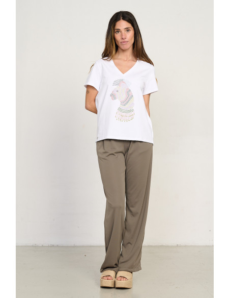 Pantalon Extra Confort Kaki Con Pinzas BMB & Co.