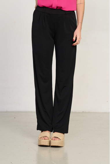 Pantalon Extra Confort Negro Con Pinzas BMB & Co.