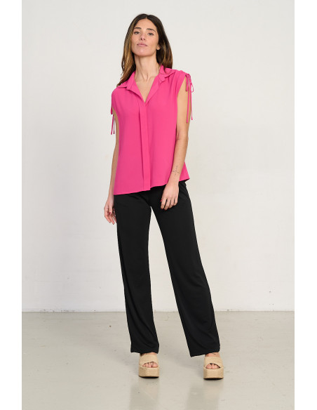 Pantalon Extra Confort Negro Con Pinzas BMB & Co.