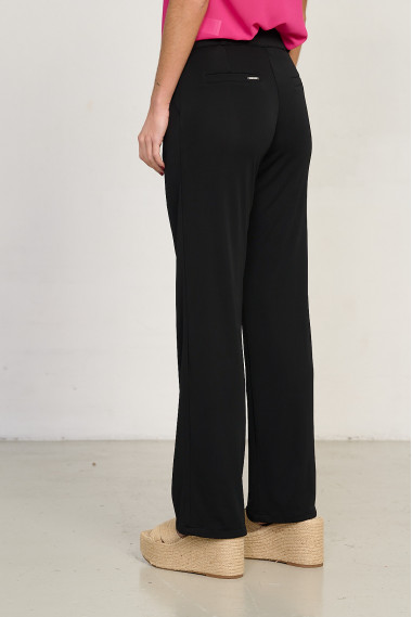 Pantalon Extra Confort Negro Con Pinzas BMB & Co.