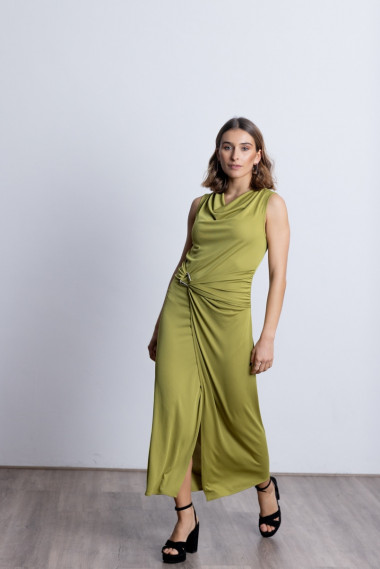 Vestido Sin Mangas y Drapeado Oliva BMB & Co.