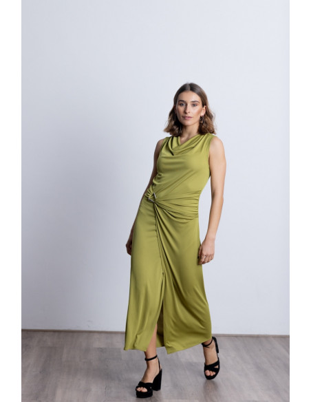 Vestido Sin Mangas y Drapeado Oliva BMB & Co.