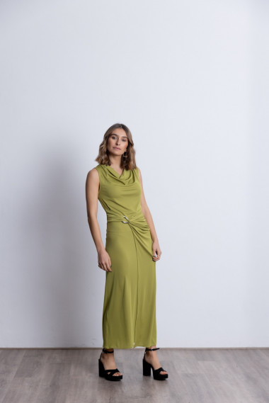 Vestido Sin Mangas y Drapeado Oliva BMB & Co.