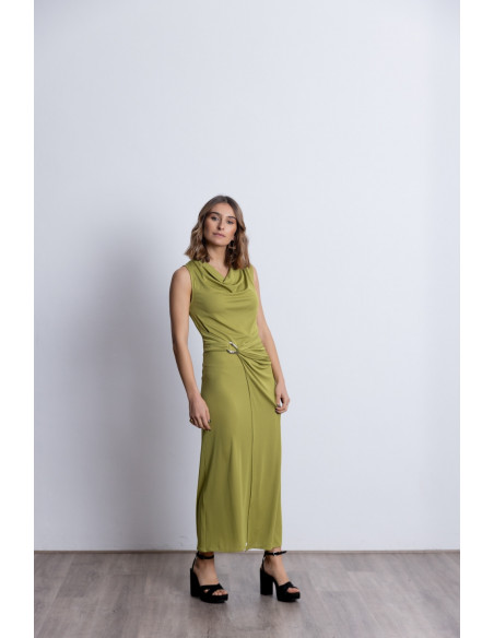 Vestido Sin Mangas y Drapeado Oliva BMB & Co.