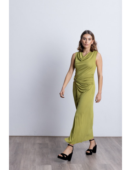 Vestido Sin Mangas y Drapeado Oliva BMB & Co.