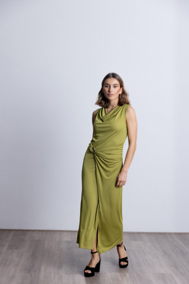 Vestido Sin Mangas y Drapeado Oliva BMB & Co.